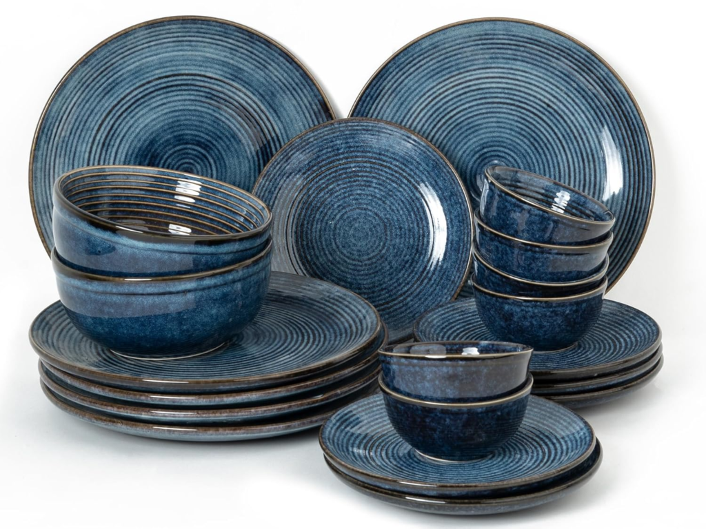 Ocean Green Reactive Stoneware Dinner Set
